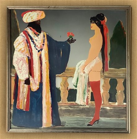 Salvatore Fiume (Comiso 1915 - Milano 1997)  - Odalisca con personaggio, 2005