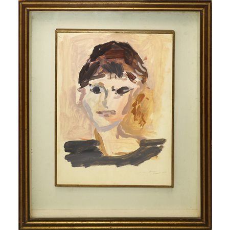 Ernesto Treccani (Milano 1920 - Milano 2009)  - Viso di donna, 1960