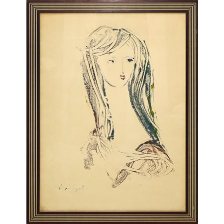 Cesare D'Angelo (Catania 1940 - 2006)  - Viso di ragazza