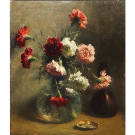 Attilio  Maiocchi (1900 - 1968)  - Vaso di garofani