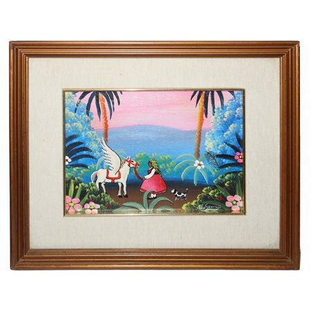 Elio  Gervasi (XX secolo)  - Contadina con cavallo alato, 1982