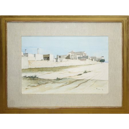 Paesaggio Mediterraneo con case, '78