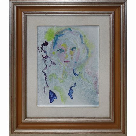 Ernesto Treccani (Milano 1920 - Milano 2009)  - Ritratto di donna, 1972
