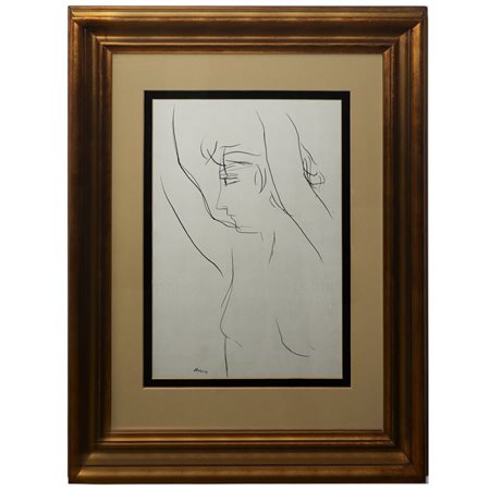 Nino  Cordio (Santa Ninfa  1937 - Roma  2000)  - Nudo di donna di profilo, 1959