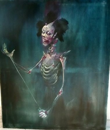 Davide De Agostini "La vittoria della morte" acriici su tela cm 120x120...