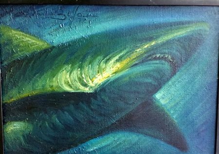 Giovanni Boffa "Denti pericolosi" 1972 olio su tela cm 70x50 Prov.Galleria...