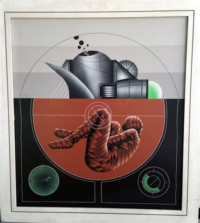 Gerico, " Uomini non " 1973 Olio e tm su tela cm 90x80 .Etichetta...