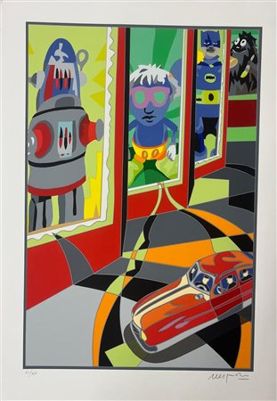 Ugo Nespolo “Robots e supereroi”