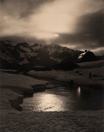Anselmo Bogetti (1889 - 1965)  - Gran Paradiso, Rifugio Vittorio Emanuele II, 1935 approx.