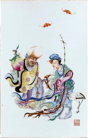  
Una raffinata formella, Cina XX secolo, periodo Repubblica (1912-1949)
 Alt.26,3x42cm