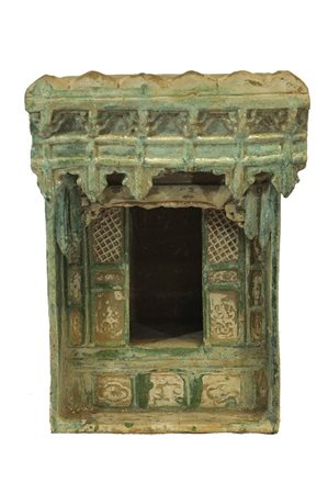  
Tempio in ceramica invetriata, Cina dinastia Ming (1368-1644)
 Alt42x35cmX20cm