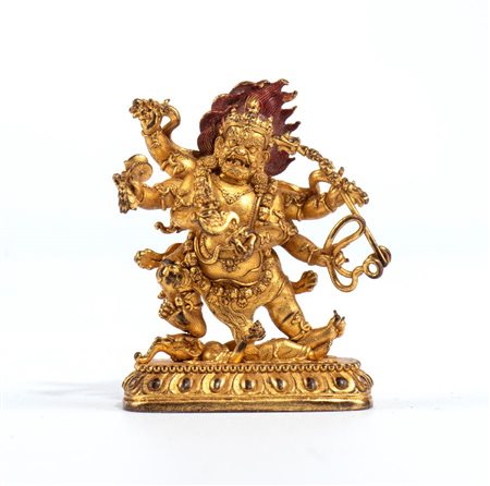  
Figura di Sadbhuja Mahakala, Tibet Inizio XX
 Alt.3,8cm