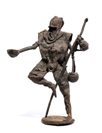  
Figura in pose dinamica, Indocina XX secolo
 Alt.33cm