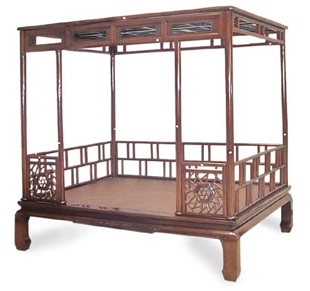  
Elegante letto con baldacchino, Cina XX secolo
 Alt.215cmX221cmX162cm