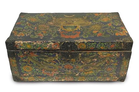 
Cassa tibetana, Tibet XX secolo
 Alt.35cmX77cmX42cm