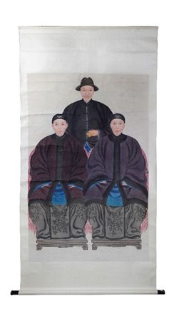  
Dipinto su carta, Cina  Inizio XX secolo
 Alt.200X86cm