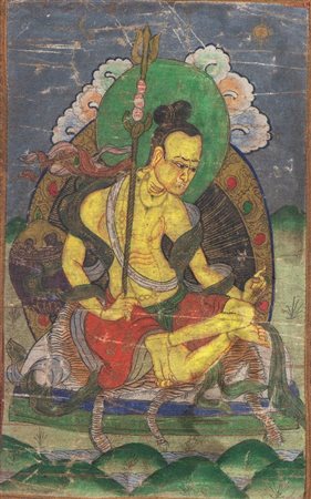  
Thangka su tela, Bhutan  Fine XIX secolo
 Alt.46cmX30cm