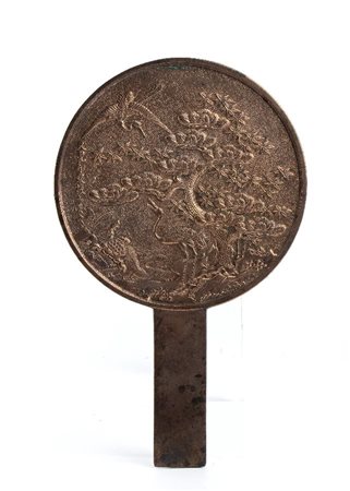  
Specchio Kagami, Giappone Fine periodo Edo (1603-1868) 
 Alt.24,5cmX15cm