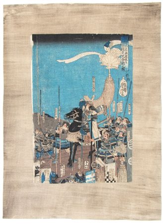  
Xilografia della grande battaglia dello Phoenix, Giappone periodo Meiji (1868-1912)
 24cmX36cm