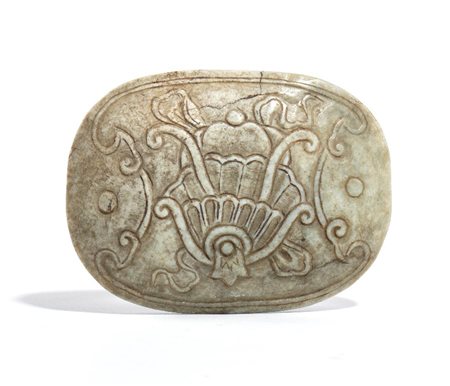 
Placchetta in giada, Cina XX secolo
 Larg.8cmX4,5cm