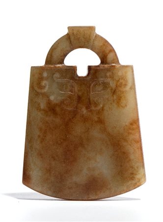  
Ornamento pendente intagliato in giada, Cina  dinastia Qing
 Alt.8cmX5,5cm