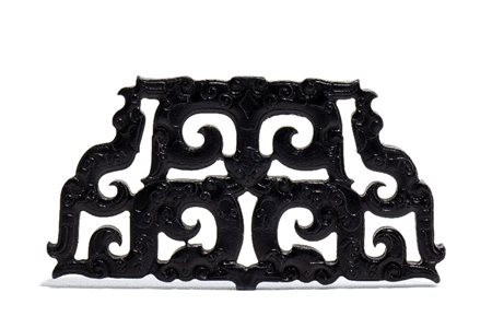  
Placca in giada scura, Cina fine dinastia Qing-periodo Repubblica
 Larg.8,5cmX4,5cm