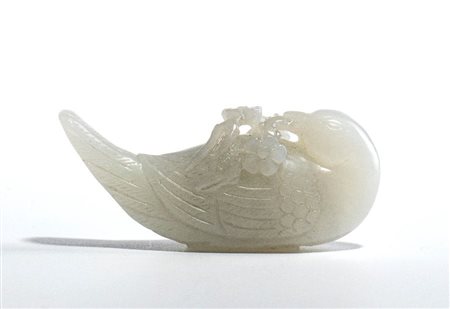  
Ornamento pendente in giada bianca, Cina dinastia Qing, XIX secolo
 5,4cmX2,5cm