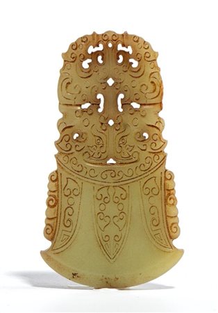  
Placca in giada, Cina fine dinastia Qing-periodo Repubblica
 8,5cmX4,8cm