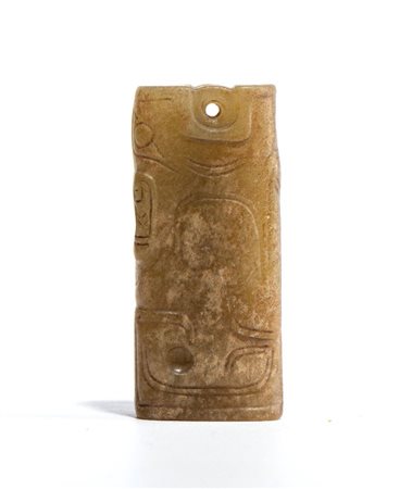  
Ornamento pendente in giada, Cina fine dinastia Qing-periodo Repubblica
 4cmX1,8cm