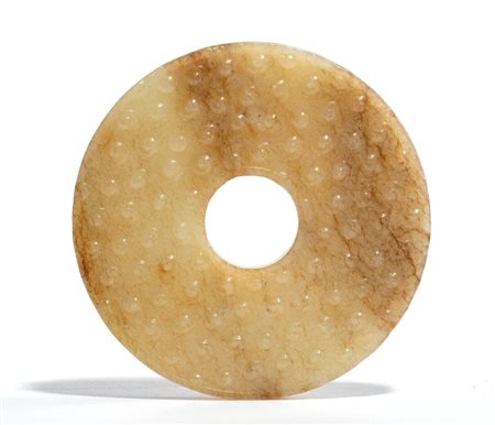  
Bel disco Bi in giada, Cina  dinastia Qing
 Diam.6,5cm