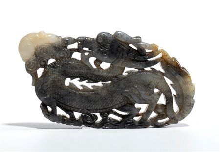  
Placchetta ornamentale in giada , Cina fine dinastia Qing-periodo Repubblica
 Larg.9cmX5cm