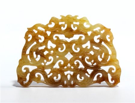  
Placchetta ornamentale in giada , Cina dinastia Qing
 7,7cmX5,5cm