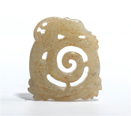  
Ornamento pendente in giada, Cina dinastia Qing, XVIII secolo
 4,5cmX4cm