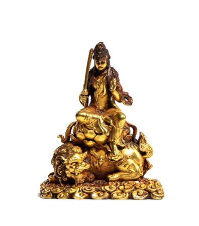  
Figura di Bodhisattva Manjushri, Cina dinastia Qing-periodo Repubblica (1912-1949)
 Alt.6cm
