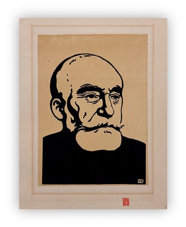 FÉLIX VALLOTTON (1865-1925) - Senza Titolo (Ritratto del pittore Puvis de Chavannes)