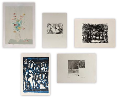 AUTORI VARI - Lotto unico di 5 opere grafiche