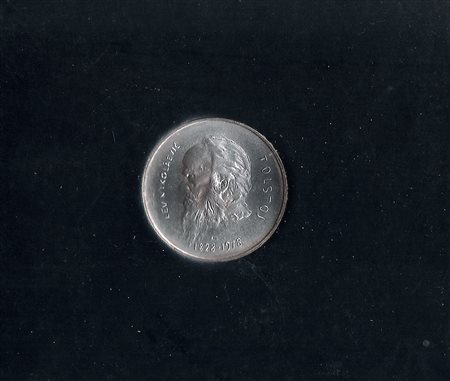 Coniazione Ufficiale di una monete speciale in argento a corso legale da L.1000 Millesimo 1978 commemorativa del 150° anniversario della nascita di Leone Tolstoj, 1978