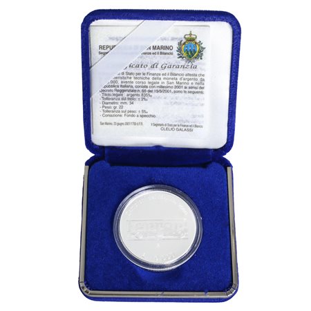 Moneta d'argento celebrativa "Ferrari campione del mondo 2000", 2001