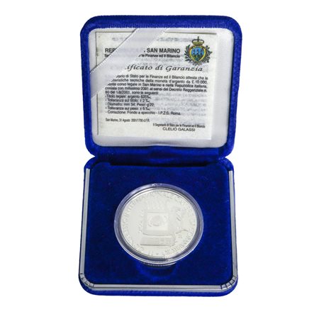 Moneta d'argento celebrativa del "network delle camere di commercio mondiali", 2001