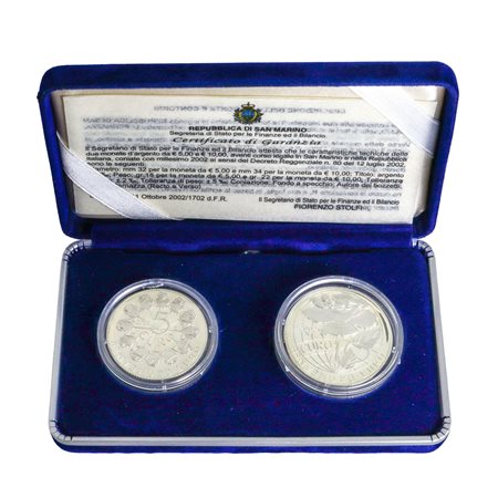 "Benvenuto Euro", monete d'argento, 2002