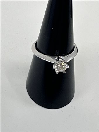 ANELLO SOLITARIO DA FIDANZAMENTO CON DIAMANTE NATURALE BRILLANTE IN ORO BIANCO