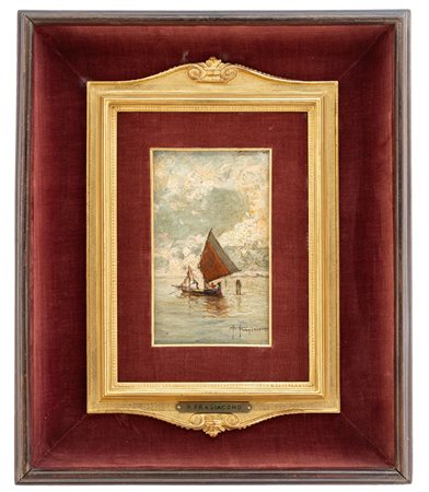 Pietro Fragiacomo - "Pescatori in laguna"