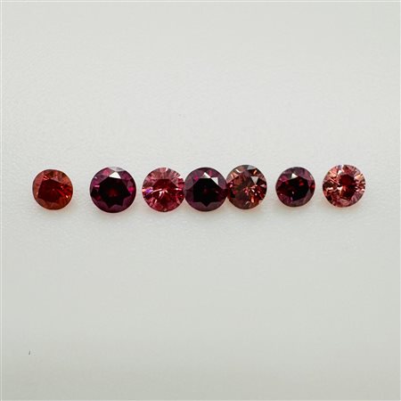 7 DIAMANTI NATURAL POLISHED 0,63 NATURAL FANCY MIX DI ROSA -I2-I3 - CERTIFICATO MAROZ DIAMONDS – C40106-5A2