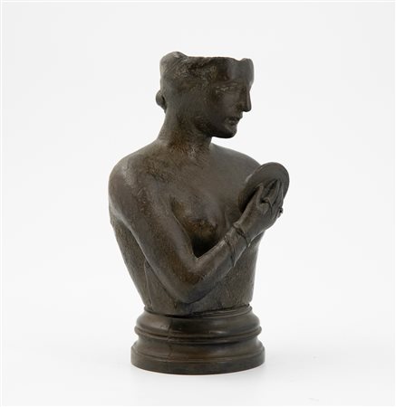 IGOR MITORAJ (1944-2014) - Mezzobusto femminile con specchio, 1990