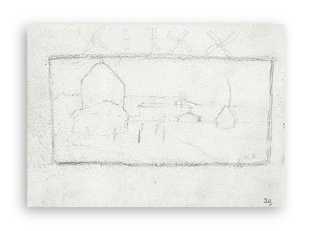 UMBERTO BOCCIONI (1882-1916) - Disegno recto - verso (Studio di paesaggio - Testa di cavallo e paesaggio)