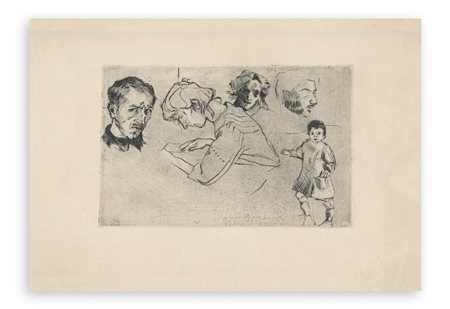 UMBERTO BOCCIONI (1882-1916) - Quattro ritratti e un bambino