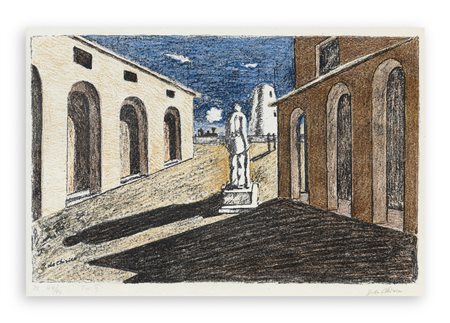 GIORGIO DE CHIRICO (1888-1978) - Solitudine dell'uomo politico, 1966