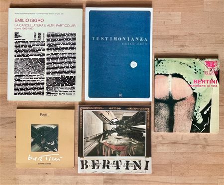 GIANNI BERTINI, EMILIO ISGRÒ E VINCENZO AGNETTI - Lotto unico di 5 cataloghi