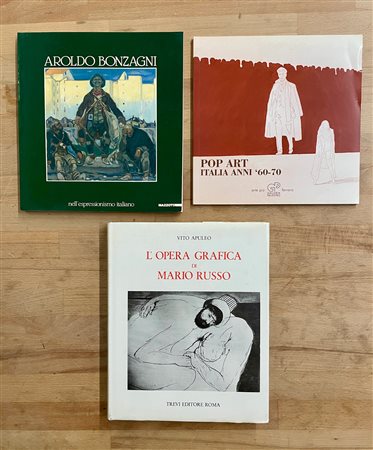 MARIO RUSSO, AROLDO BONZAGNI E POP ART ITALIANA - Lotto unico di 3 cataloghi