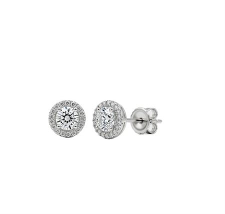 ORECCHINI IN ORO CON DIAMANTI NATURALI PER 2,45 CT - 806 HALO ROUND NAT 14K